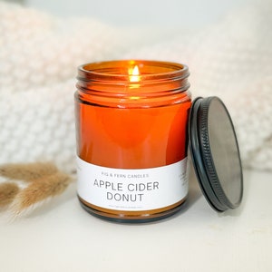 Apple Cider Donut Fall Candle, Fall Beeswax Candles, Apple Cider Scented Candle Candle Gift For Her, Autumn Home Fragrance Decor immagine 2