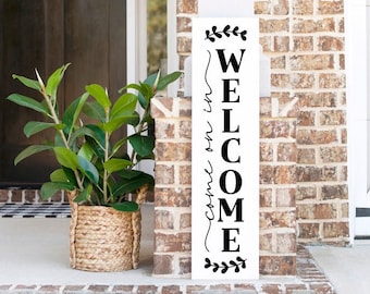 Come On In Welcome Sign For Front Door Housewarming Gift | Country Style Front Porch Sign For Patio | Farmhouse Decor | Wood Welcome Sign