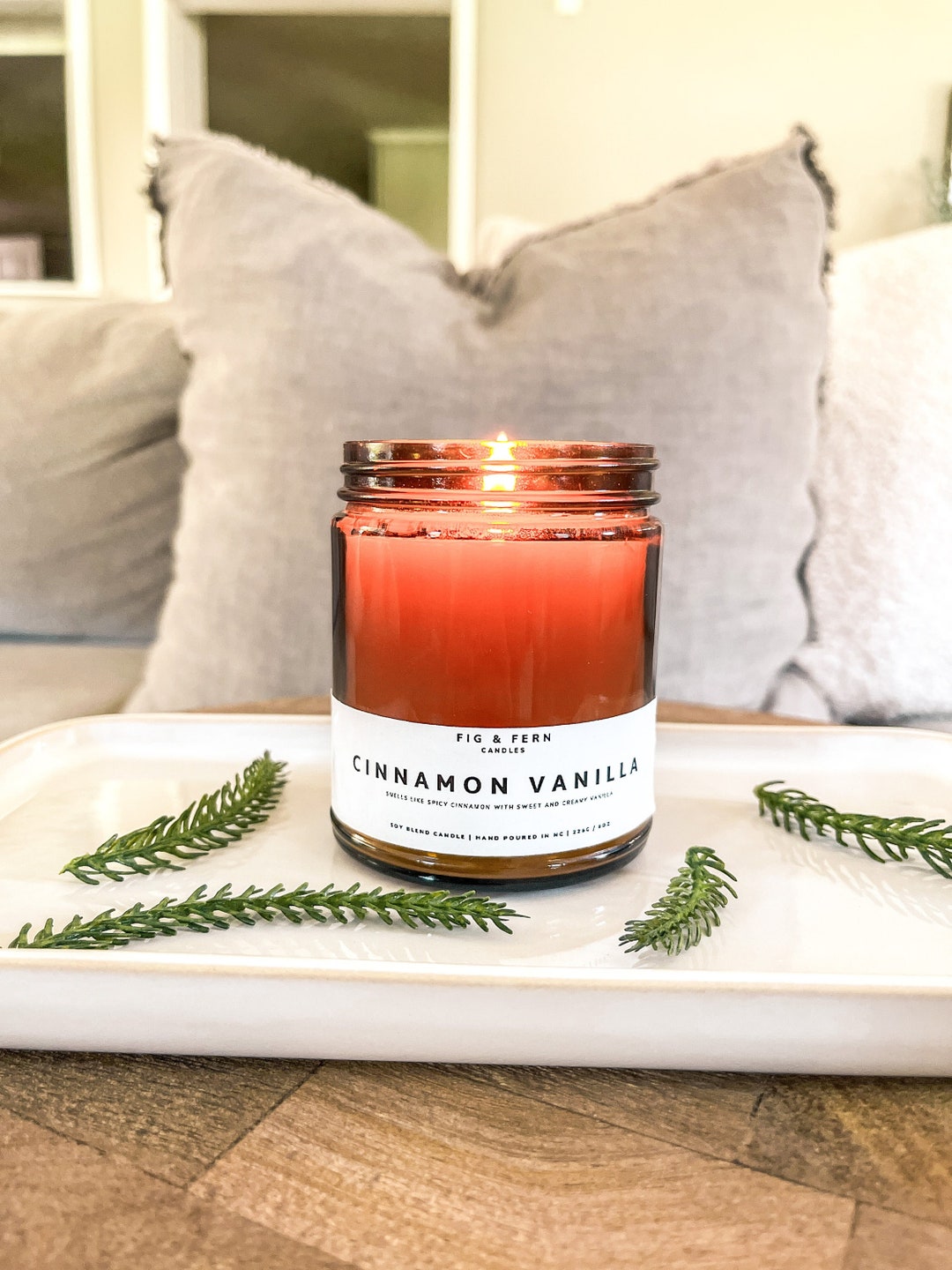 Cinnamon Vanilla Candle Fall Soy Candles Seasonal Holiday Etsy