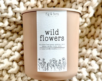 Wildflowers Candle, 100% Beeswax Candles, Floral Scented Candle Gift For Her, Mothers Day Gifts, Spring Home Decor