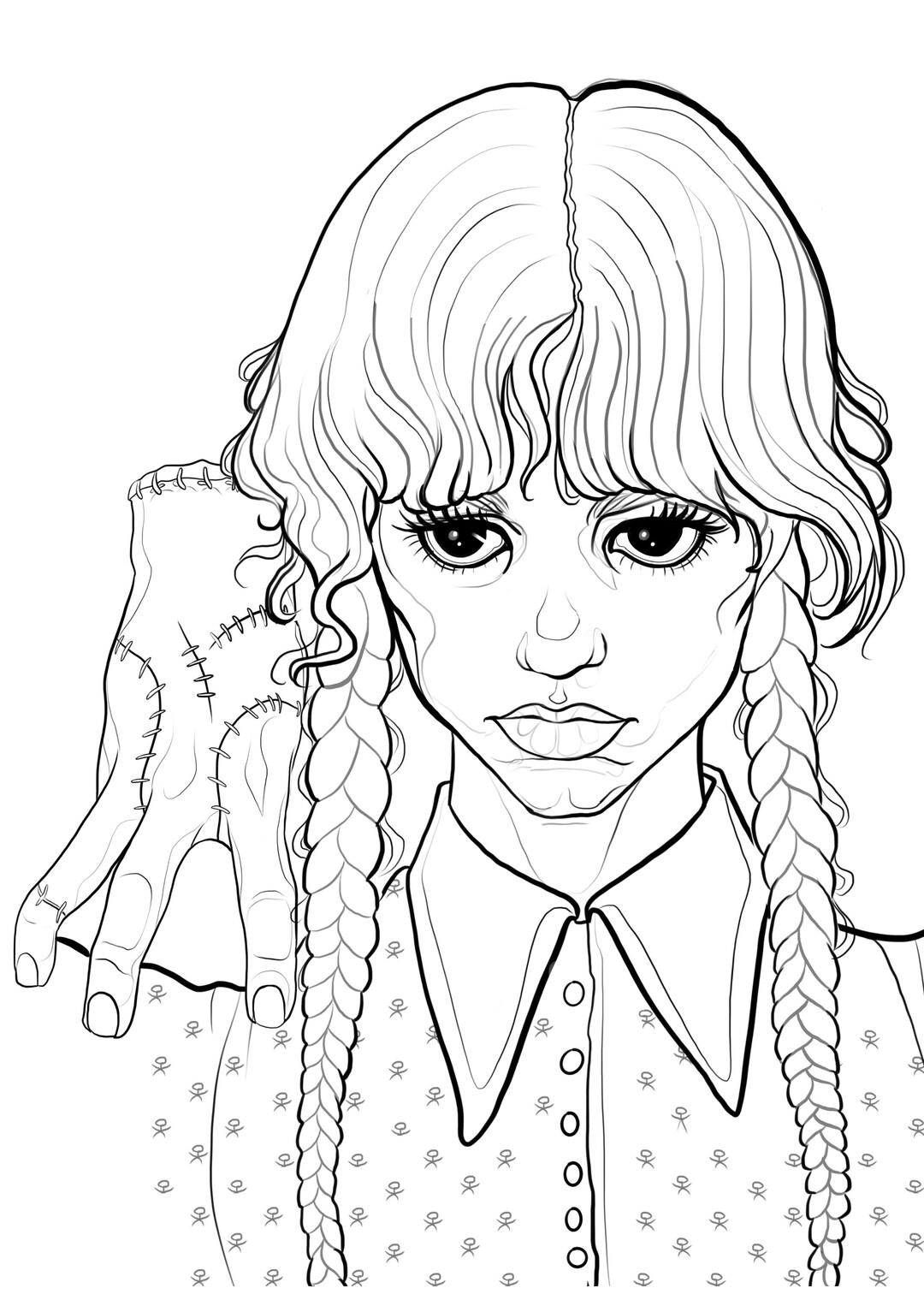 wednesday-addams-sketch-digital-download-etsy