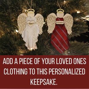 Personalized angel ornament,clothing of loved one,in memory of keepsake,fabric angel,remembrance gift,celebration of Life,loss of mom dad