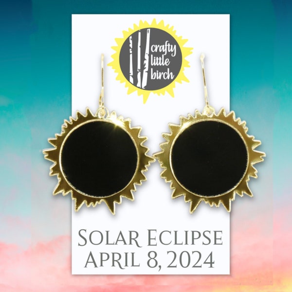 Eclipse dangle earrings, solar eclipse 2024 earrings,solar eclipse keepsake, eclipse enthusiast, total eclipse souvenir, solar eclipse party