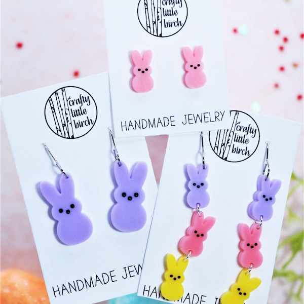 Bunny Earrings, Easter Dangle, Bunny not a peep Earrings, Easter Earrings, Dangle Bunny Earrings, Easter Gift Ideas, Bunny Stud Earrings