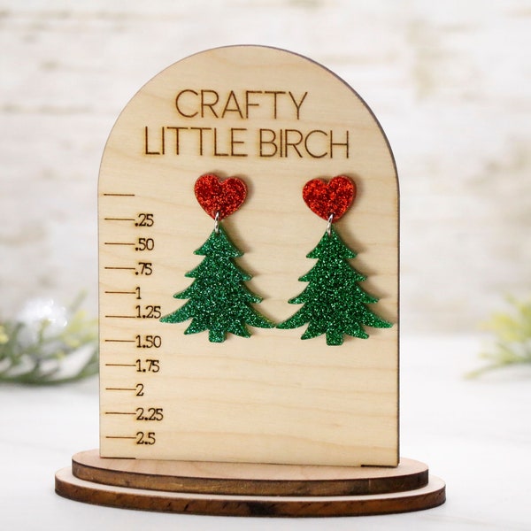 Christmas Glitter Earrings,Tree with heart Earring,Christmas Dangle Earring,Christmas Gift Ideas,Christmas jewelry, Holiday Earrings