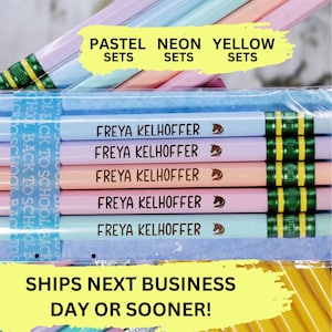 Personalized #2 Ticonderoga Pencil Set,Engraved Pencils,Teacher Appreciation Gift,Name Pencils,Back to School,pastel pencils, neon pencils