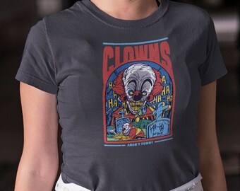 Clowns Are Not Funny Halloween Camiseta unissex de manga curta