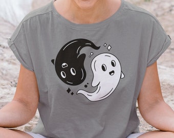 Yin and Yang Ghosts Unisex Jersey Kurzärmeliges T-Shirt