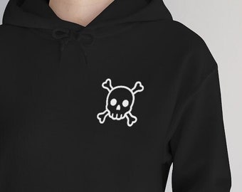 Halloween Skull Club (avant) RIP (arrière) Sweat-shirt à capuche Unisexe Heavy Blend