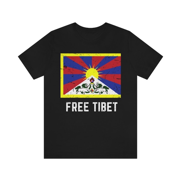 Free Tibet Unisex Jersey Short Sleeve Tee in black