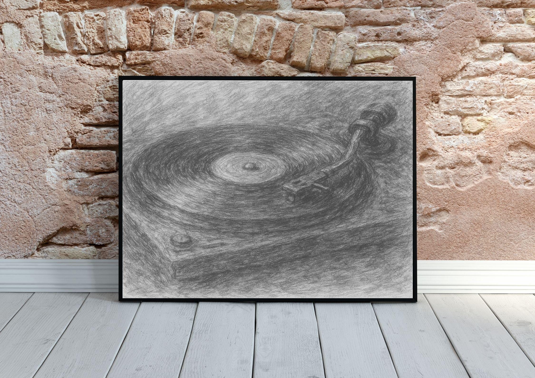 Plattenspieler digitale Skizze Kunst, Schwarzweiß-Plattenspieler, DJ- Plattenspieler-Illustration, Retro-Musikkunstwerk, Geschenk-DJ-Kunstwerk,  Schallplattensammler. - Etsy Schweiz, image size:2250x1591