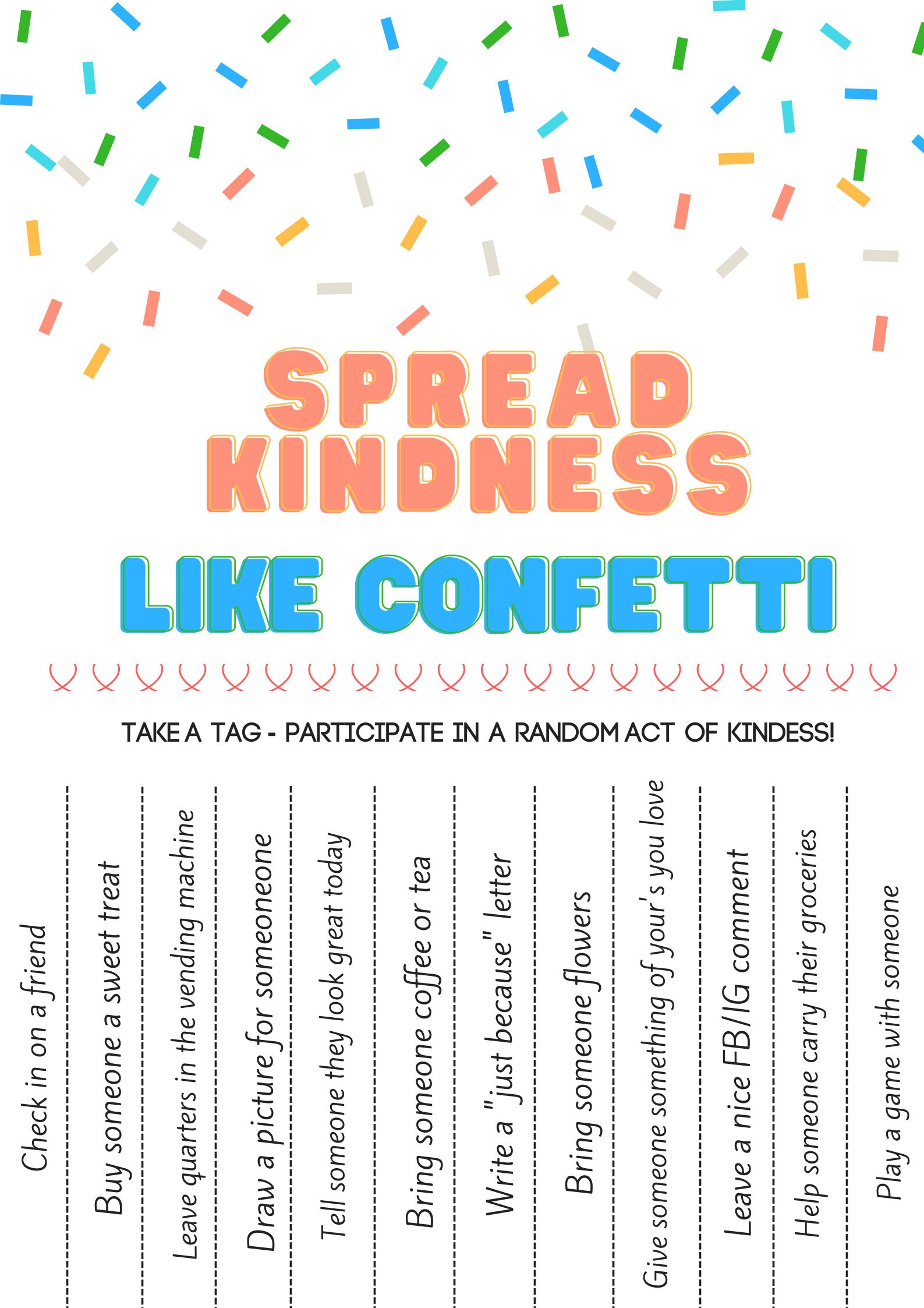 Spread Kindness Like Confetti Poster Etsy