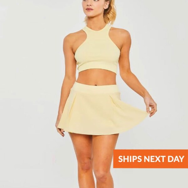 2 in 1 Tennis Skirt - Two in One Skirt - Tennis Skirt - Skort - 2 in 1 Skort - Sweat Wicking - Skirt - Athletic Skirt - Four Way Stretch