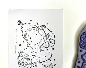 Magnolia rubber stamp, gently used.
