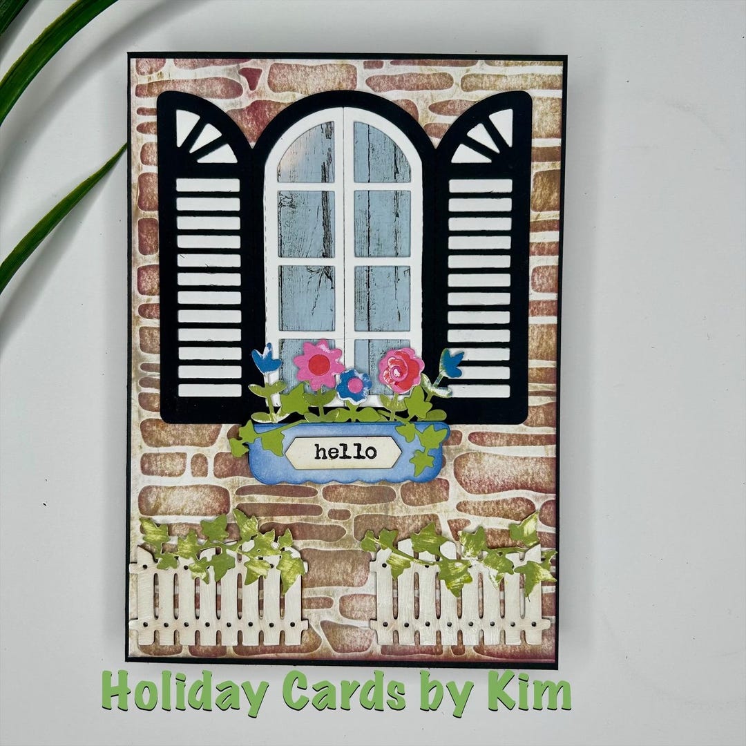 Handmade Hello Card: Window Box All Occasion Greeting - Etsy