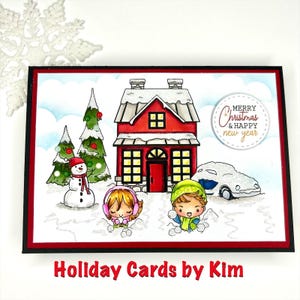 christmas card, seasonal card, blank card, greeting card, holiday card, handmade card.