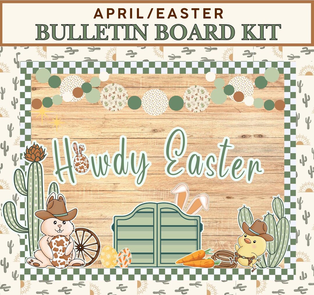 Spring Howdy Howdy Easter Bulletin Board Digital Spring Trendy Classroom Theme - Etsy