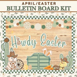 Howdy Easter Bulletin Board Digital Spring Trendy Classroom Theme