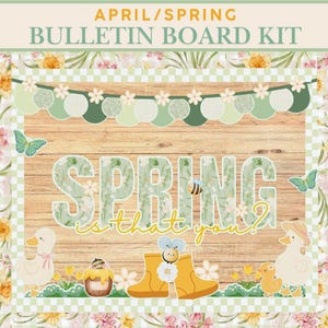 Spring Bulletin Board Kit Digital Decor for Classroom Theme April Bulletin Board