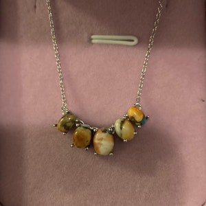 Five Stone Spiny Oyster Copper Turquoise Necklace
