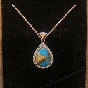 Rose Gold Spiny Oyster Copper Turquoise Necklace