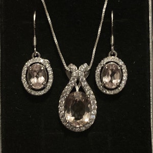 Morganite Dangle Earrings and Necklace
