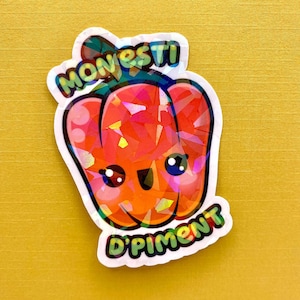 Mon esti d'piment Québec Insult Single Sticker