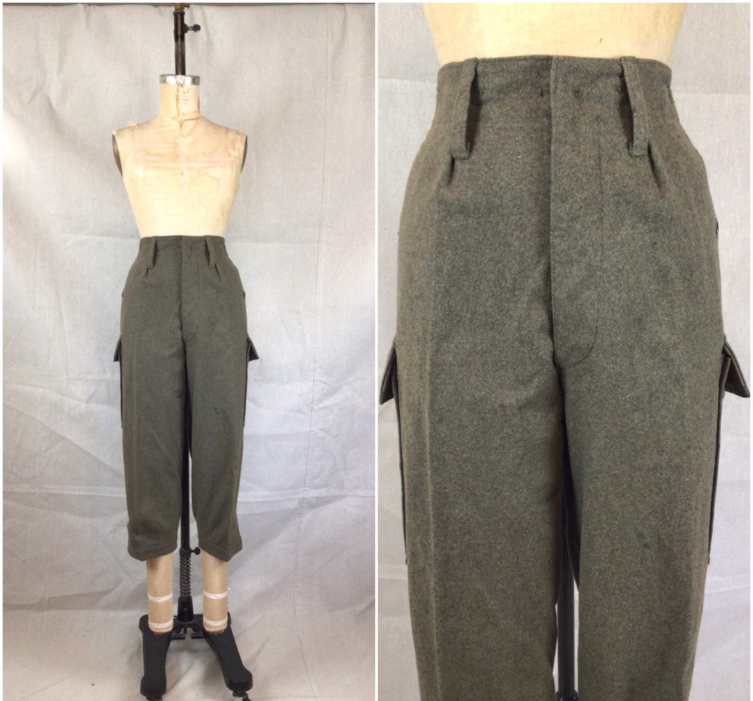 Vintage 70s College Town Rust Wool Blend High Rise Wide