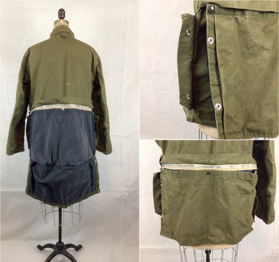 Vintage 60s Jacket| Vintage army green cotton can… - image 7