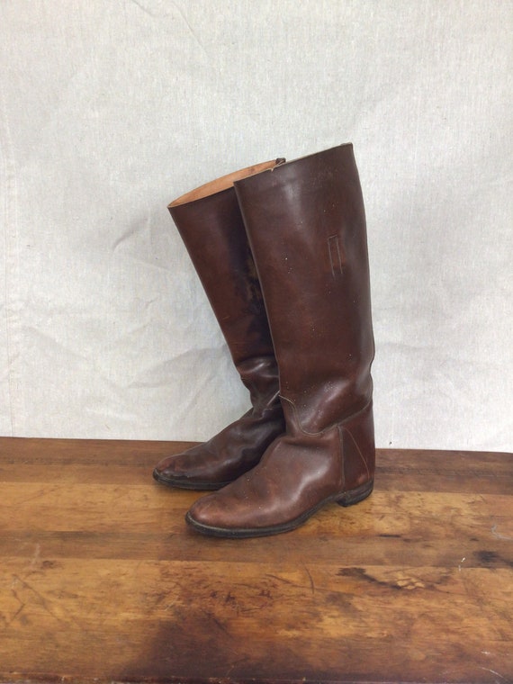 Vintage Riding Boots | Vintage brown leather weste