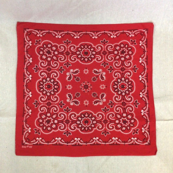 Vintage 50s Bandana | Vintage red cotton bandana … - image 4