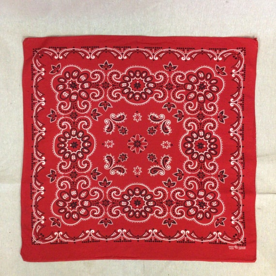 Vintage 50s Bandana | Vintage red cotton bandana … - image 3
