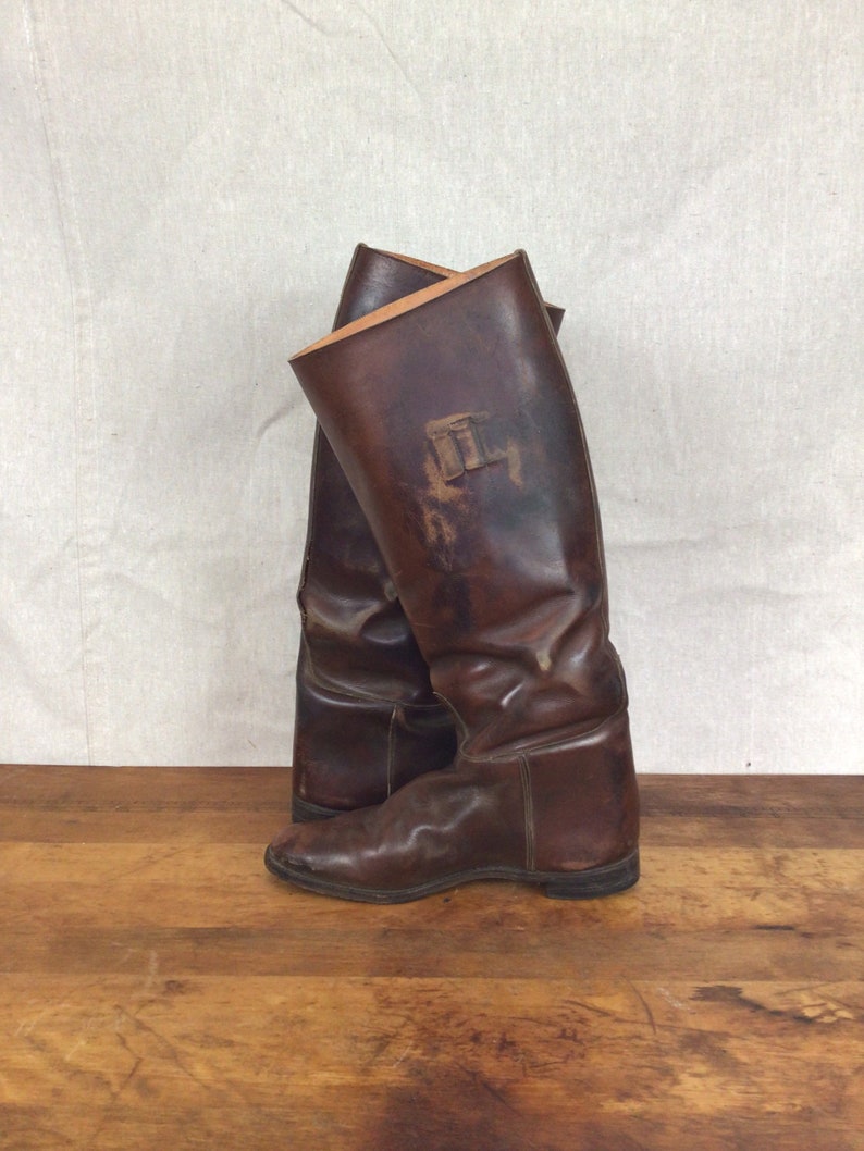 Vintage Riding Boots Vintage Brown Leather Western Boots Brown Leather