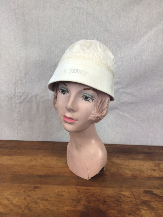 Vintage 70s hat | Vintage white canvas bucket hat… - image 1