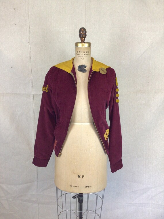 Vintage 60s Jacket| Vintage burgundy corduroy che… - image 3