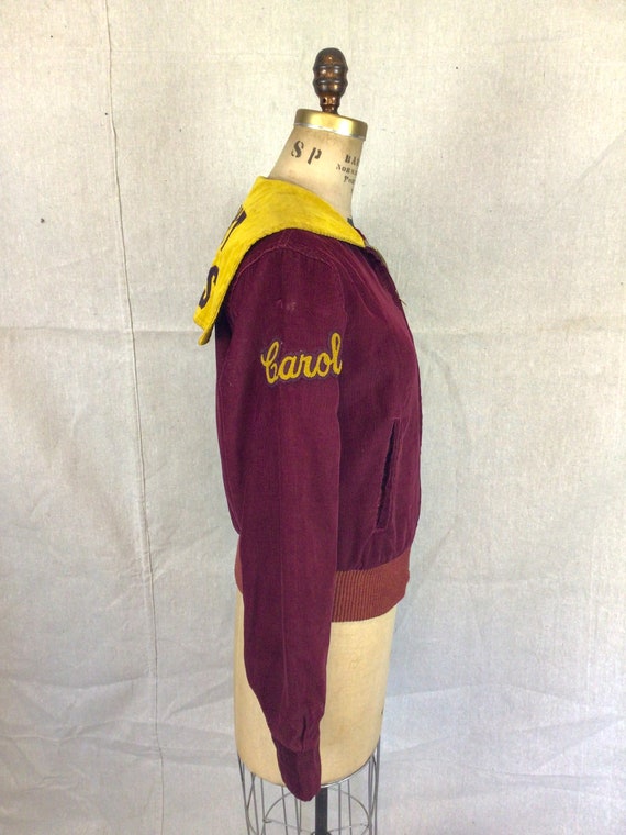 Vintage 60s Jacket| Vintage burgundy corduroy che… - image 6