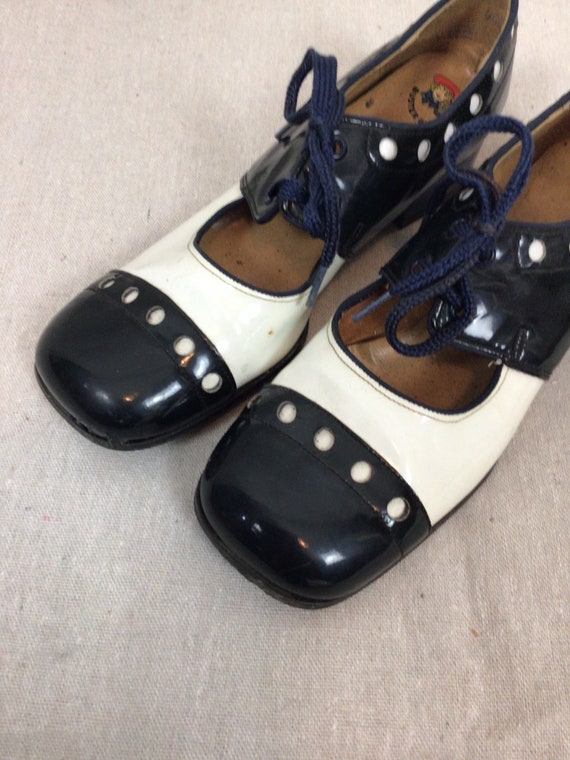 Vintage 50s Shoes | Vintage Blue White Wingtip Oxford Shoes