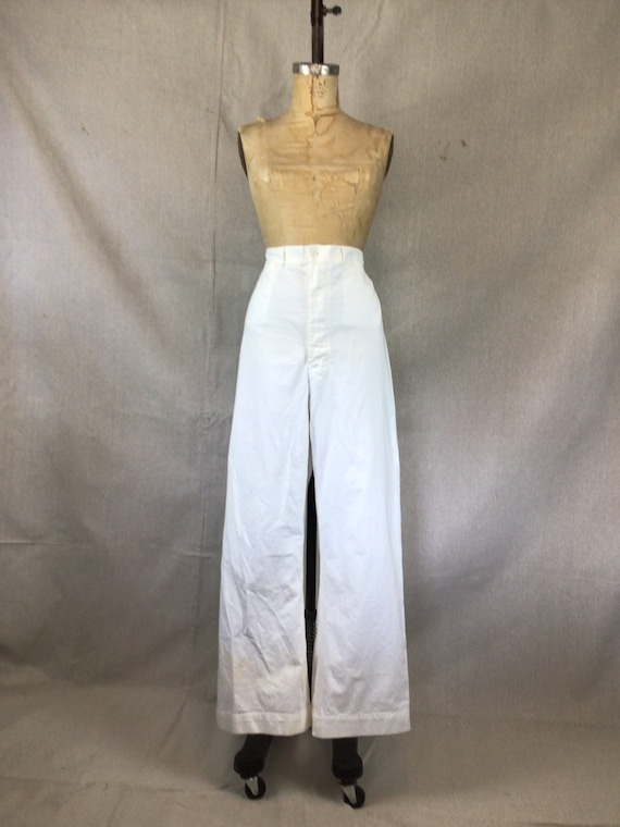 Vintage 70s Sailor Pants | Vintage white cotton sa