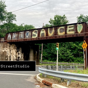 Graffiti Photo Photography Print Trenton Bordentown NJ New Jersey City Cityscape Train Bridge Ant Heart Sauce Heart