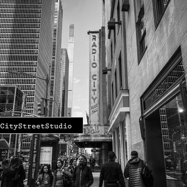 NYC Street Photo Photography Print New York Radio City Musical Hall City Cityscape