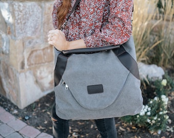 Kinsley Canvas Tote Bag with Adjustable Strap | Women's Purse | Convertible Bag | Gifts for Her