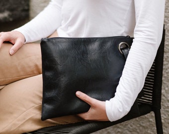 Alexa Vegan Leather Clutch Purse | Oversize Clutch Bag | Large Clutch | Evening Bag | Gifts Under 30 | Gifts for Her | Mother's Day Gifts