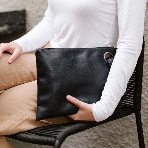 Alexa Vegan Leather Clutch Purse | Oversize Clutch Bag | Large Clutch | Evening Bag | Gifts Under 30 | Gifts for Her | Mother's Day Gifts