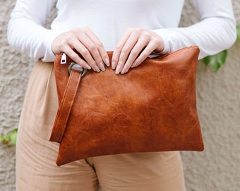 Alexa Vegan Leather Clutch Purse | Large Clutch | Evening Bag | Oversize Clutch Bag | Gifts Under 30 | Gifts for Mom | Mother's Day Gifts