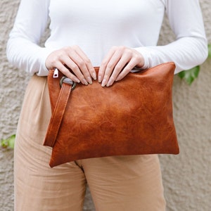 Alexa Vegan Leather Clutch Purse | Large Clutch | Evening Bag | Oversize Clutch Bag | Gifts Under 30 | Gifts for Mom | Mother's Day Gifts
