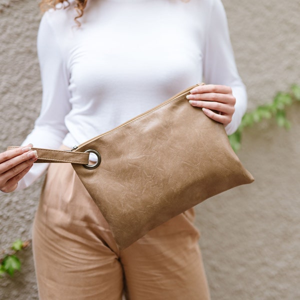 Alexa Vegan Leather Clutch Purse | Large Clutch | Evening Bag | Oversize Clutch Bag | Gifts Under 30 | Gifts for Her | Mother's Day Gifts