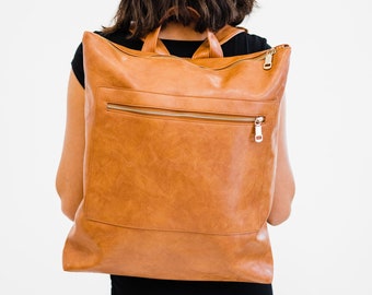 Reese Vegan Leather Backpack with Gold Hardware | Women's Backpack | School Backpack | Diaper Bag | Gifts for Mom | Mother's Day Gifts