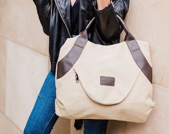 Bolso de mano Kinsley Canvas con correa ajustable / Tote de trabajo / Monederos para mujeres / Regalos para ella