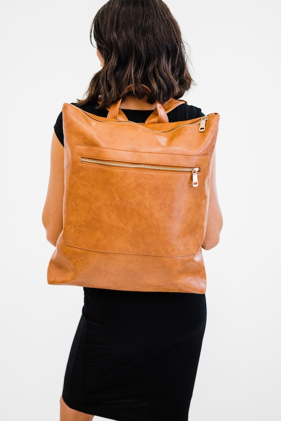 Reese Vegan Leather Backpack with Gold Hardware Women s Backpack School Backpack Diaper Bag Gifts for Mom Large Backpack Etsy
