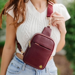 Sac à bandoulière Bridget | Petit sac à bandoulière pour femme | Sac à bandoulière en cuir végétalien | Coupe ajustable | de voyage pour femme | Cadeaux pour femmes